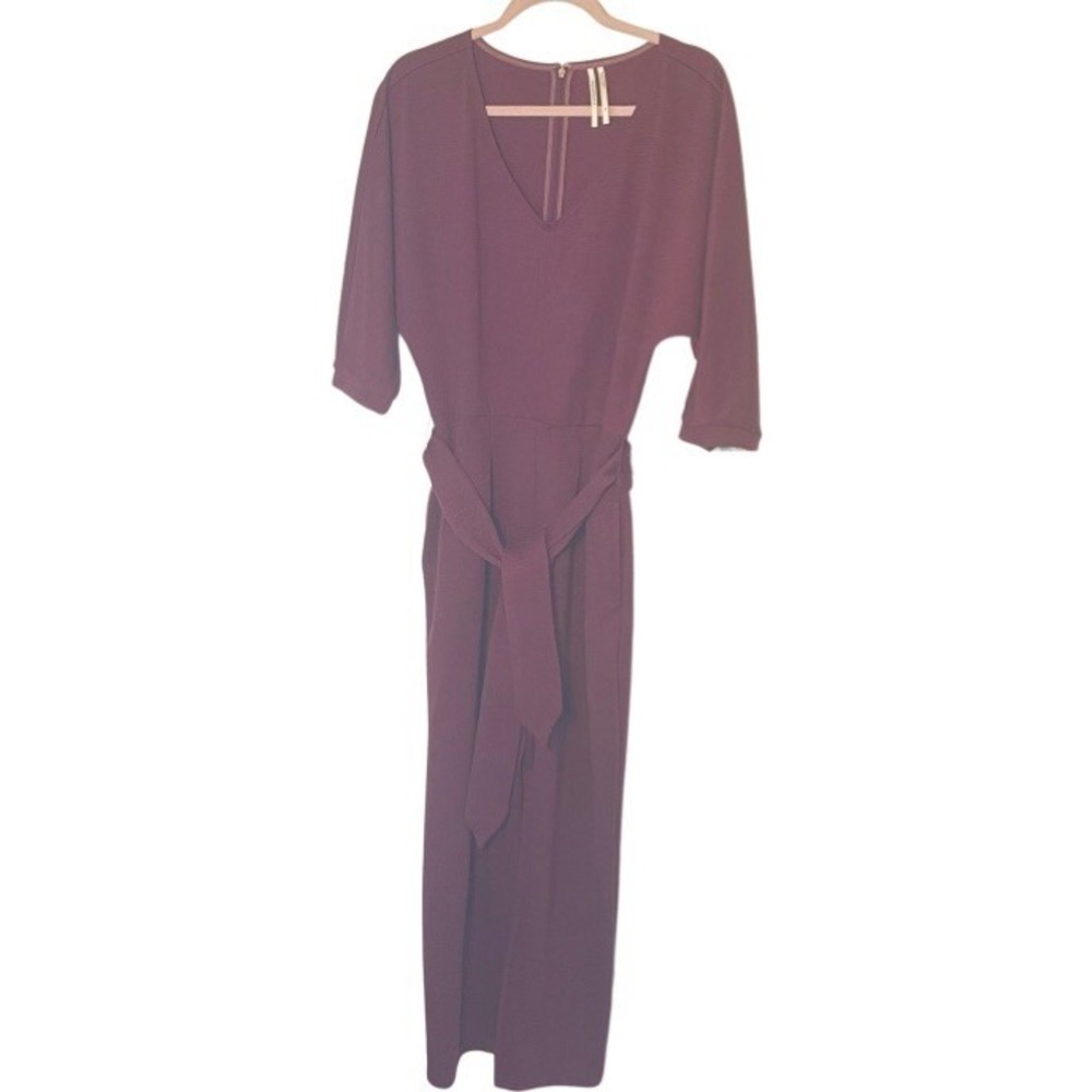 Anthropology Comfy JumperSize Medium Burgandy With Pockets And Belt‎ Boho